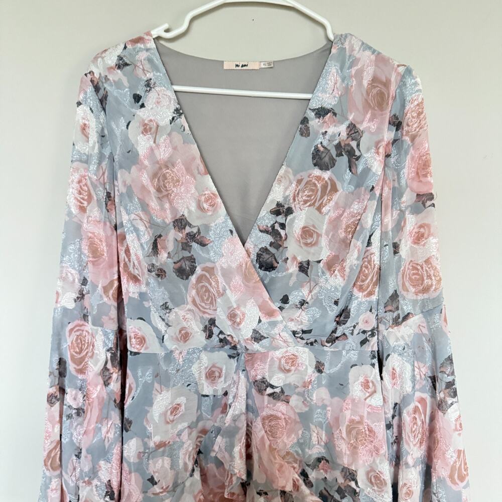 Francesca's Mi Ami Women Bell Sleeve Dress XL Floral Boho Fairy Coquette Cottage - Picture 3 of 9
